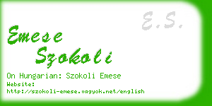 emese szokoli business card